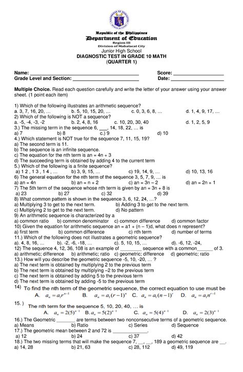 Grade 10 Key Answer .
